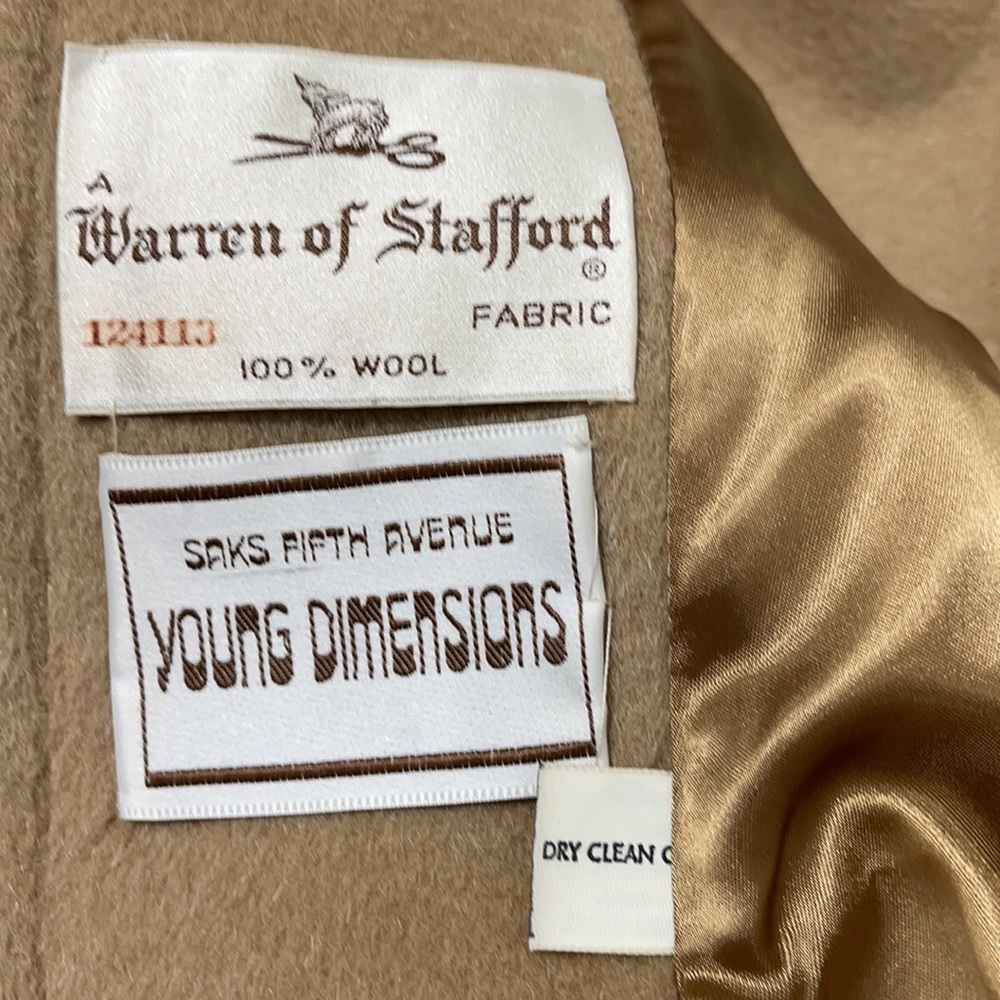 Vintage Saks Camel woll pea coat. - Picture 3 of 4